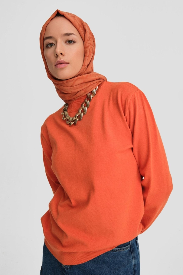 BQ - Свитер Armine Metal Accessory Трикотаж 24Kd2400 Оранжевый