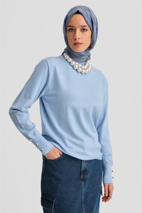BQ - Трикотажный свитер Armine Metal Accessory 24Kd2400 Синий