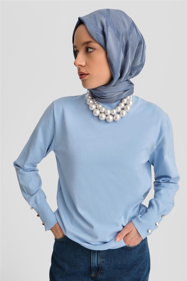 BQ - Трикотажный свитер Armine Metal Accessory 24Kd2400 Синий