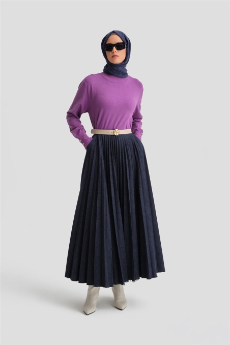 BQ - Трикотажный свитер Armine Metal Accessory 24Kd2400 Фиолетовый