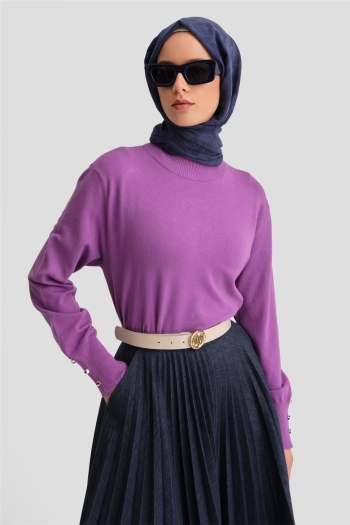BQ - Трикотажный свитер Armine Metal Accessory 24Kd2400 Фиолетовый