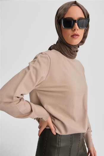 BQ - Armine Metal Accessory Трикотаж Свитер 24Kd2400 Норка