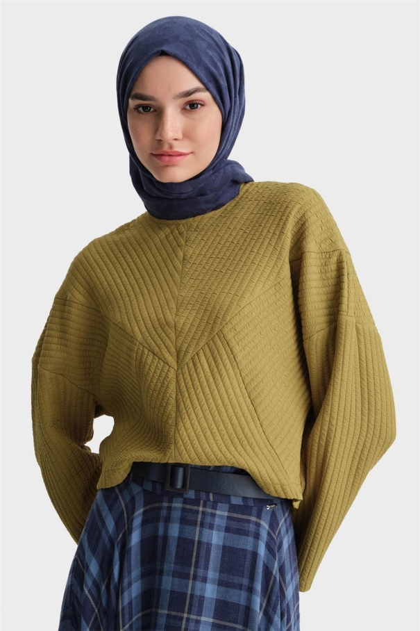 BQ - Свитер Armine Knitted Stripe Effect 24K3616 Зеленый