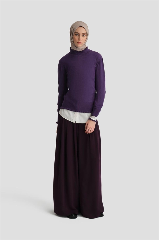 BQ - Свитер Armine в рубчик 24Kd2000 Фиолетовый