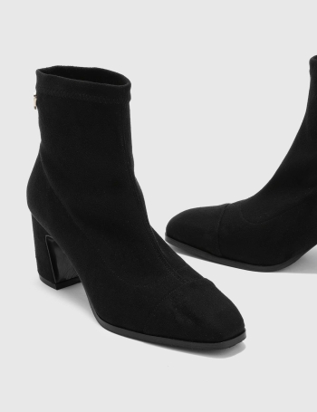 BQ - Черные женские ботинки на каблуке из натуральной замши Aloin 2