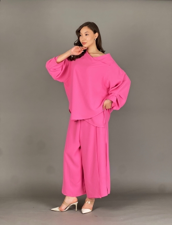 SUI008 * VERDA Pantolonlu takım elbise (Pembe) 2