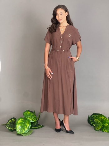 4516XL * Kadın Elbise (kahve)