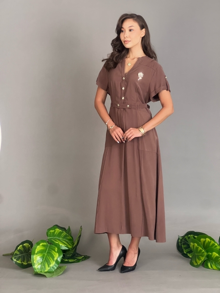 4516XL * Kadın Elbise (kahve)