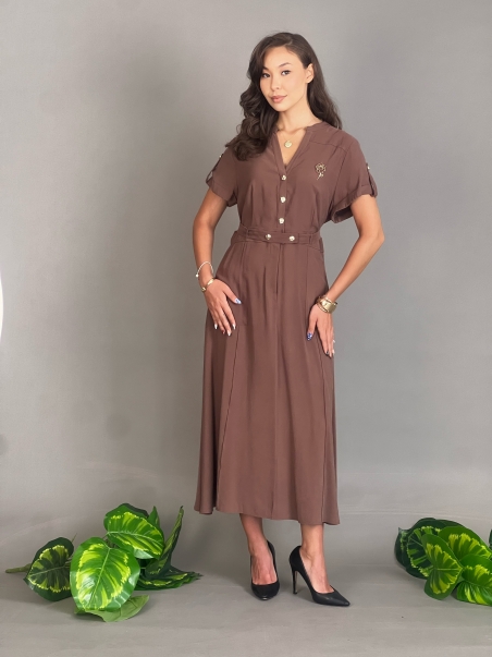 4516XL * Kadın Elbise (kahve)
