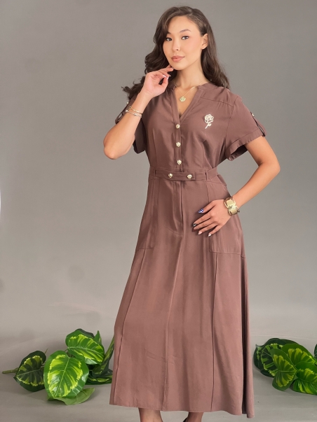 4516XL * Kadın Elbise (kahve)