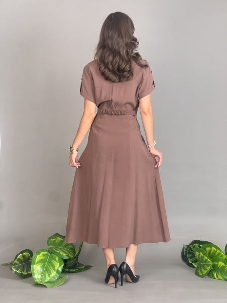4516XL * Kadın Elbise (kahve)