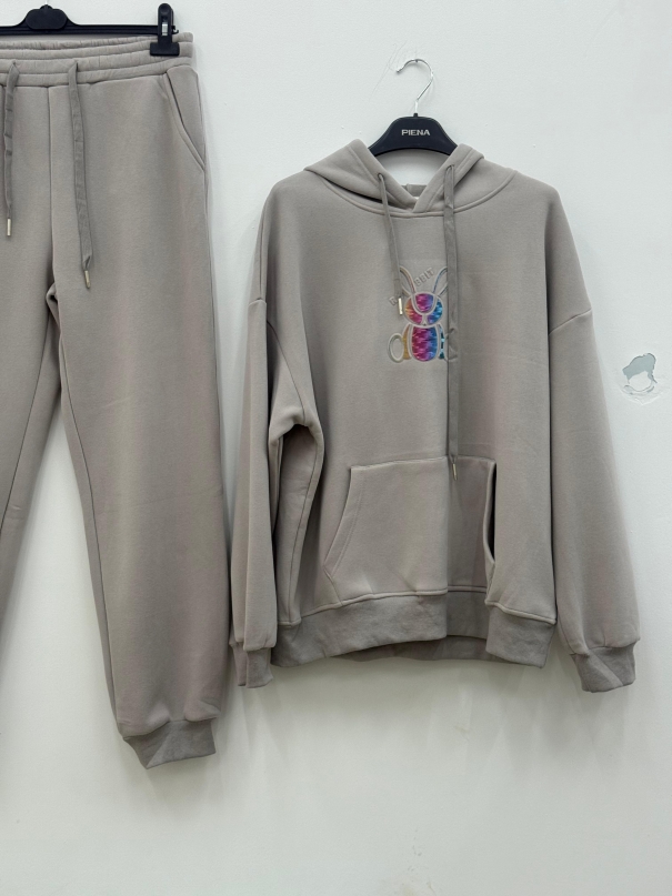 S080 * Rabit трикотажный спортивный костюм (Серый)
